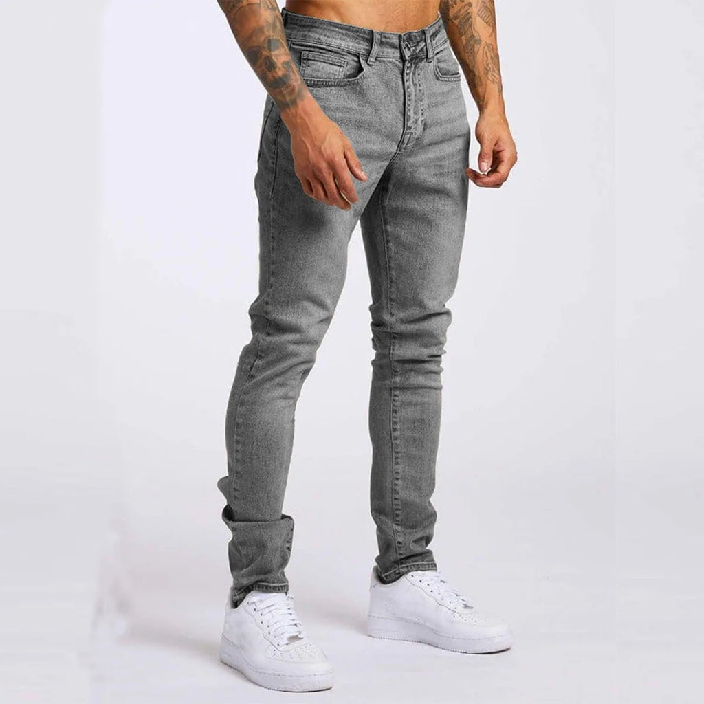 Men's Stretch Slim Jeans — Washed Vintage Denim