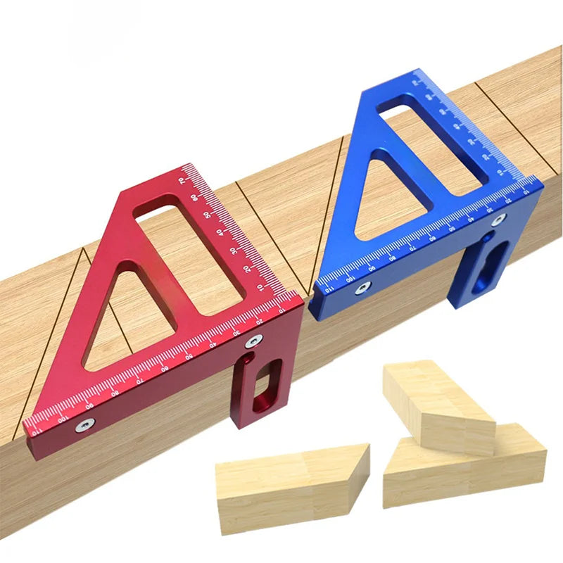 Aluminum Alloy 45/90° Triangle Square Ruler — Precision Layout Tool for Woodworking