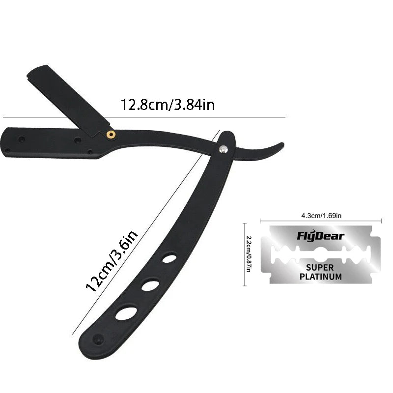 Classic Folding Straight Razor – Stainless Steel Shaving Set