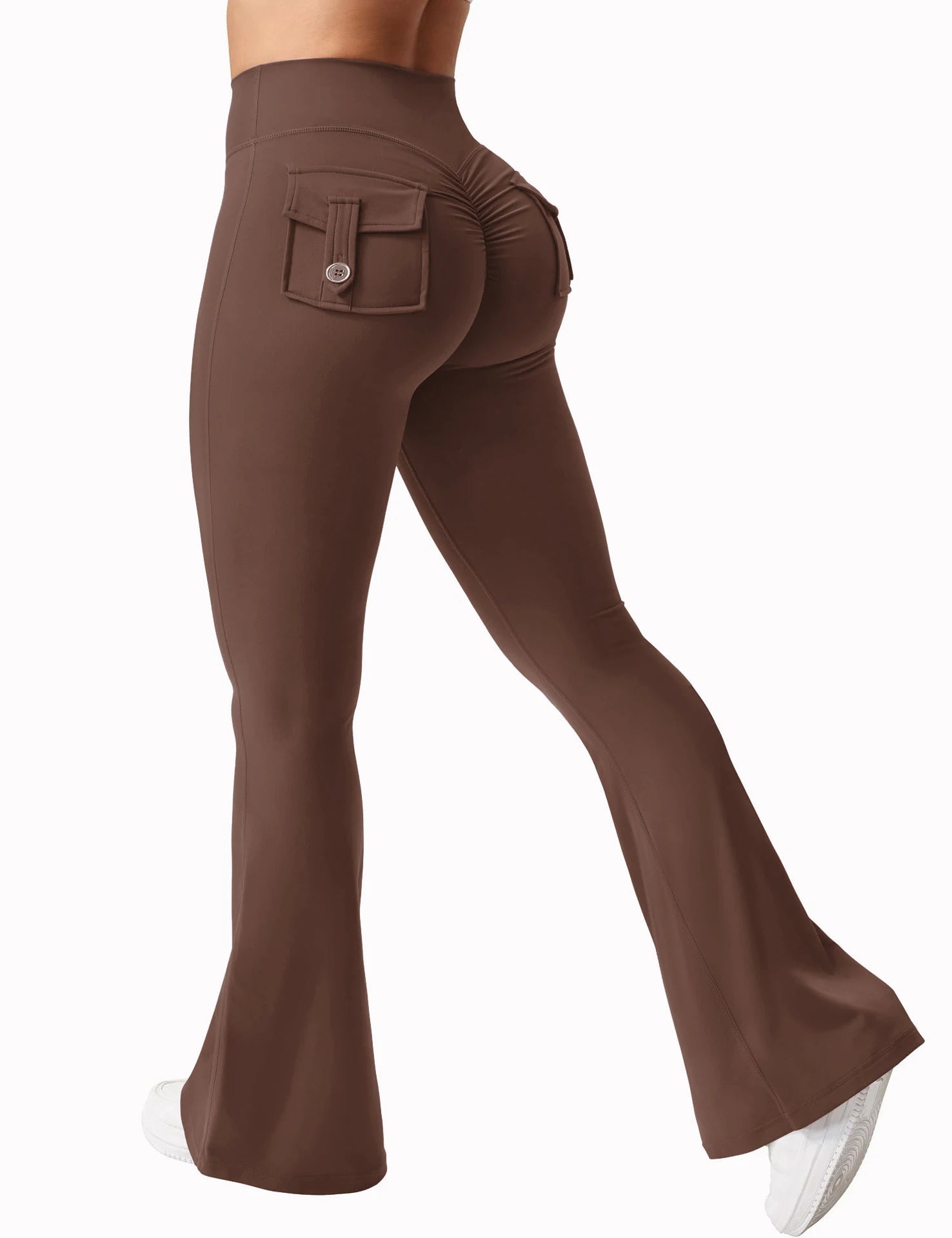Women's Wide Leg Compression Yoga Leggings with Pockets