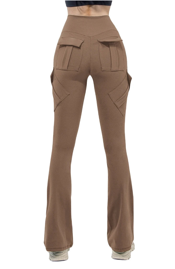 Women's Wide Leg Compression Yoga Leggings with Pockets