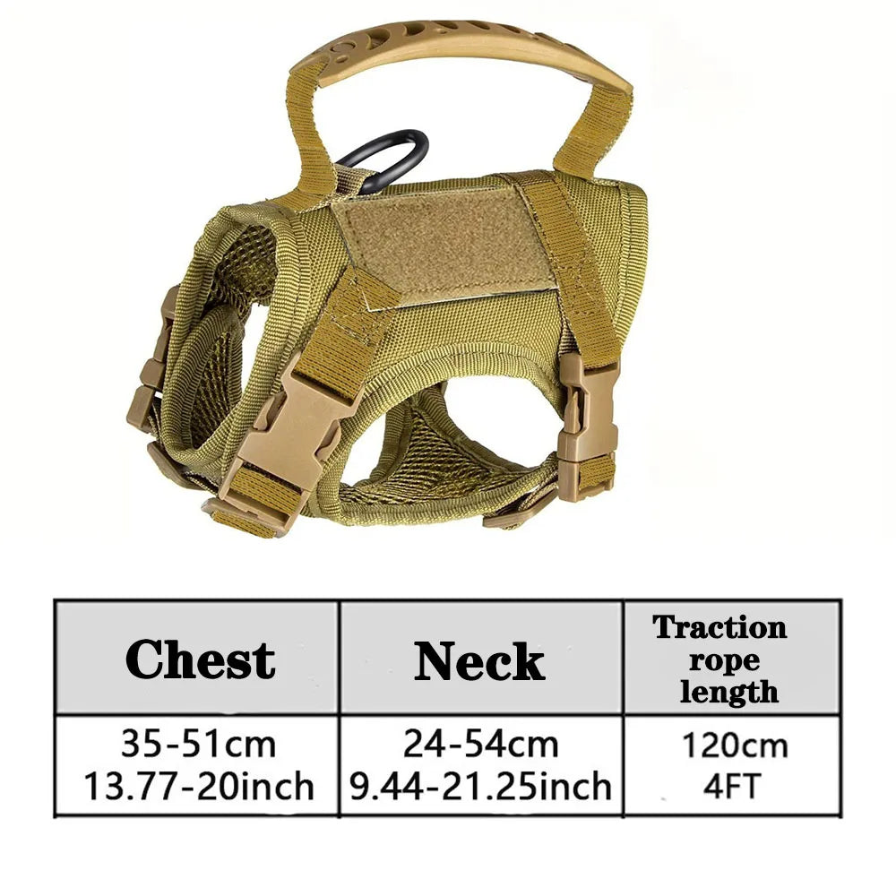 Tactical Cat & Dog Harness with Leash – Adjustable Soft Mesh Vest with Handle