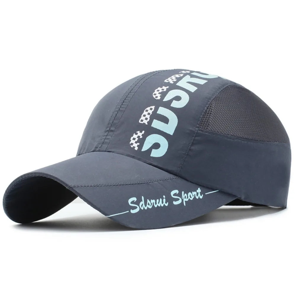 Gorra de béisbol de malla unisex de ala ancha, transpirable, de secado rápido, gorra con visera, ajustable, estilo Hip Hop, para deportes al aire libre