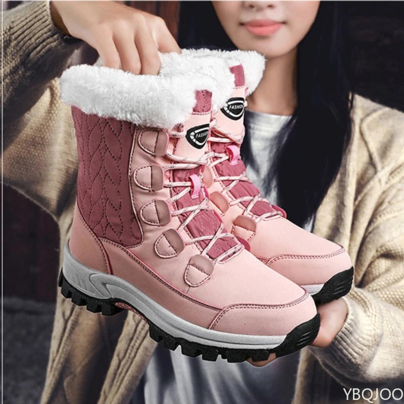 Women's Winter Snow Boots – Waterproof, Anti-Slip, Warm High-Top