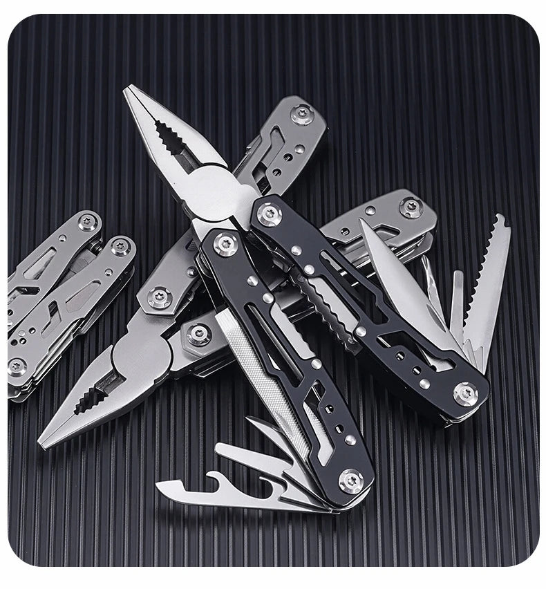 Pocket Mini Multi-Tool Pliers – Folding Knife, Screwdriver, Opener & Nail File | EDC