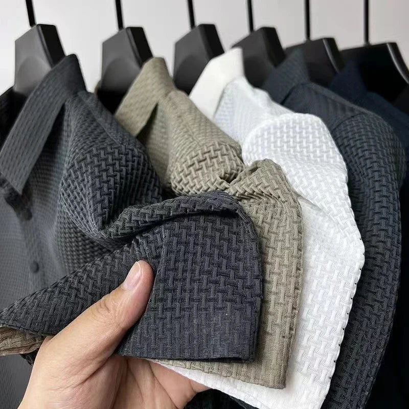 Polo de hombre con textura de hueso – Camiseta transpirable de verano