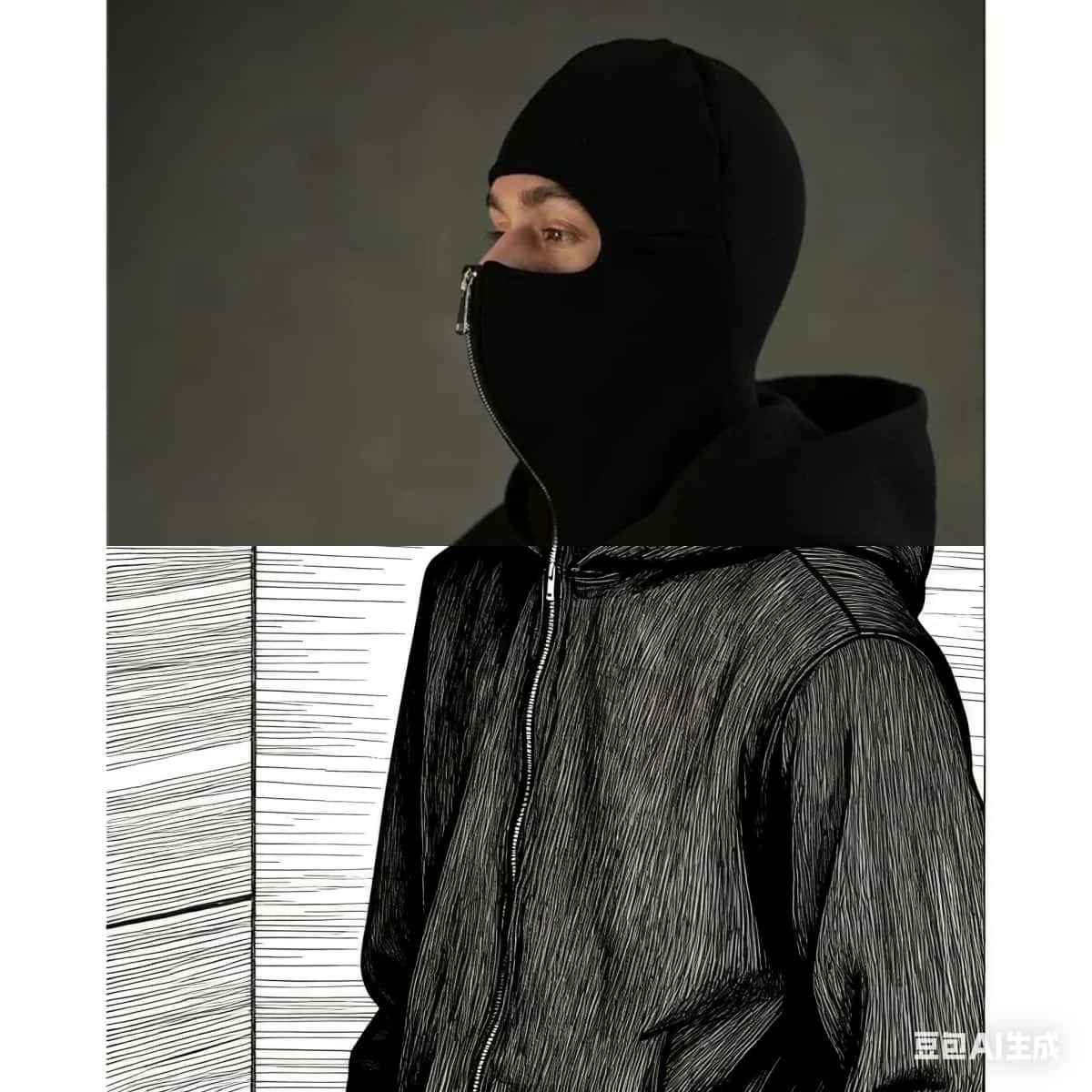 Double Hood Zip-Up Hoodie Jacket – Loose Fit Unisex Couple Sweatshirt