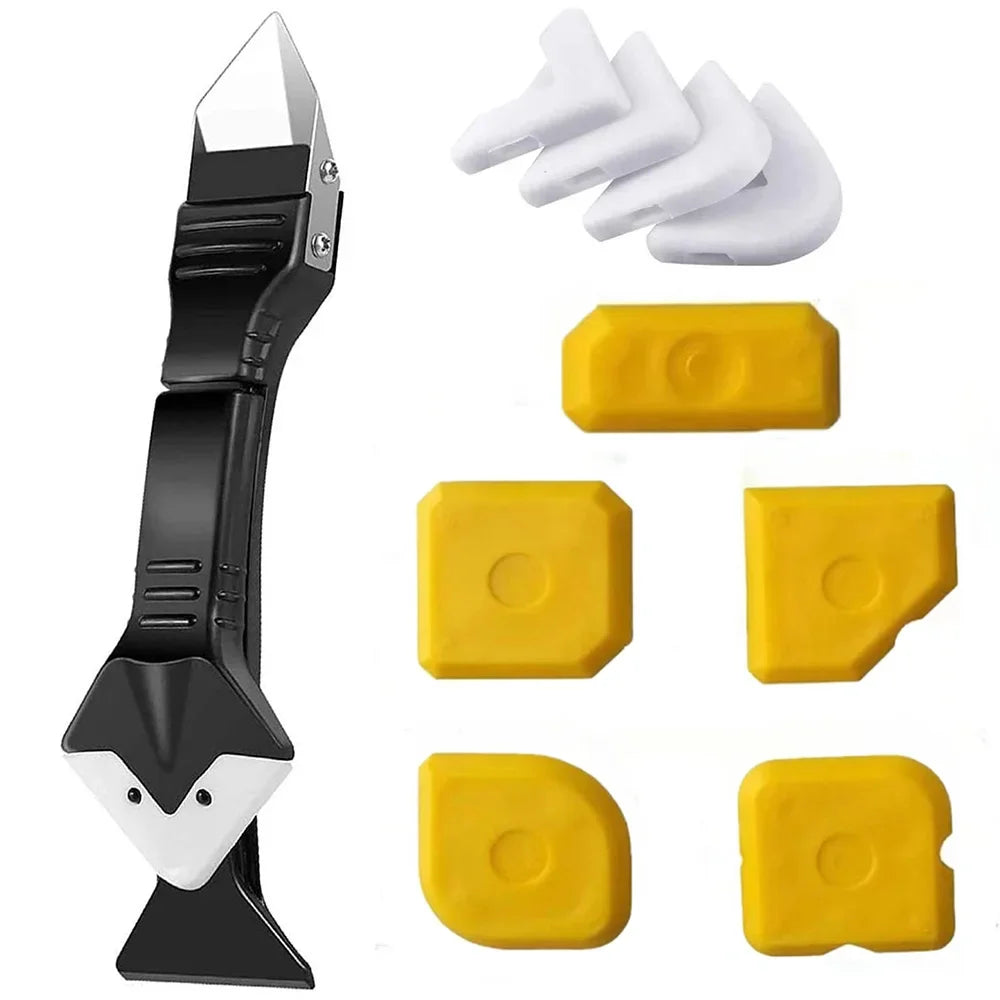 Caulking & Silicone Finishing Tool Kit — Scraper, Smoother & Grout Remover Set