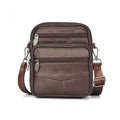 Men's Genuine Leather Mini Crossbody Bag — Vertical Shoulder Bag & Casual Travel Messenger