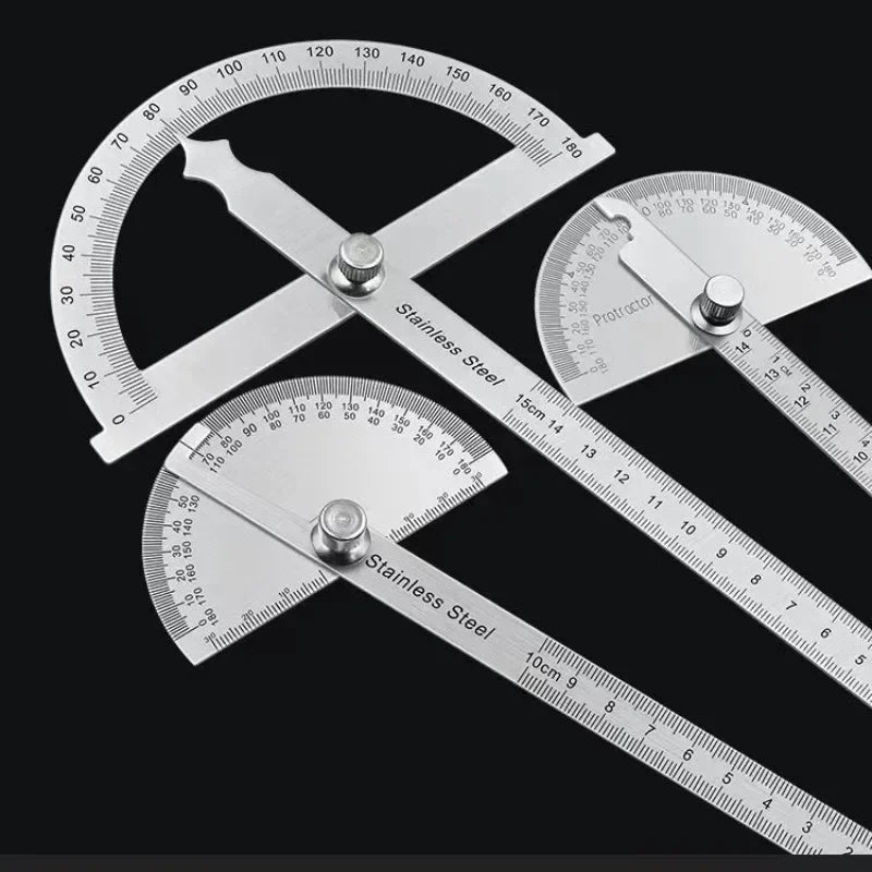 Stainless Steel Protractor & Angle Finder — Multi-Angle Measuring Ruler