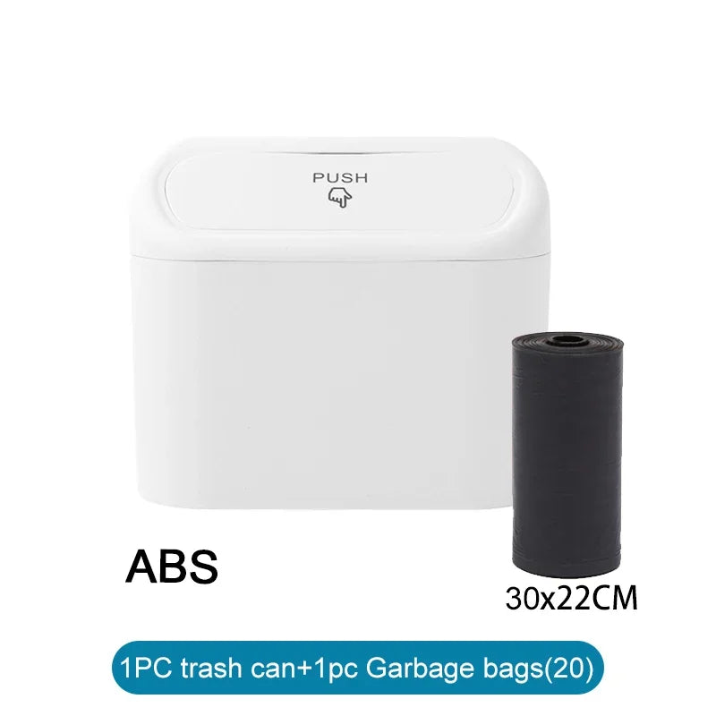 Car Trash Can with Lid – Mini Leak-Proof Bin with Garbage Bags