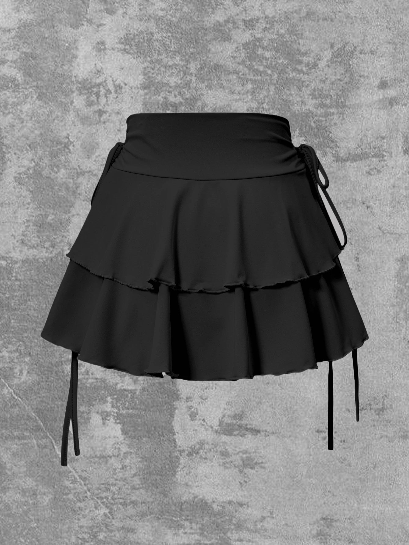 High-Waist Solid Color Mini Skirt