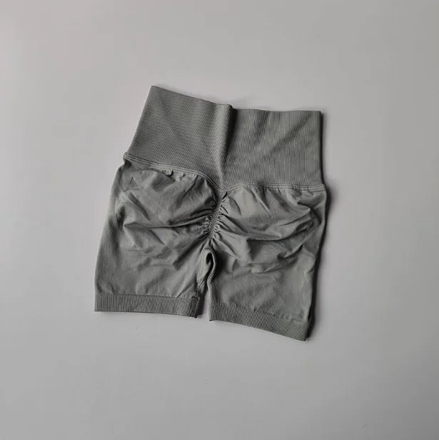 Peach Hip Lifting Sports Shorts – Women's High Waist Seamless Yoga Shorts