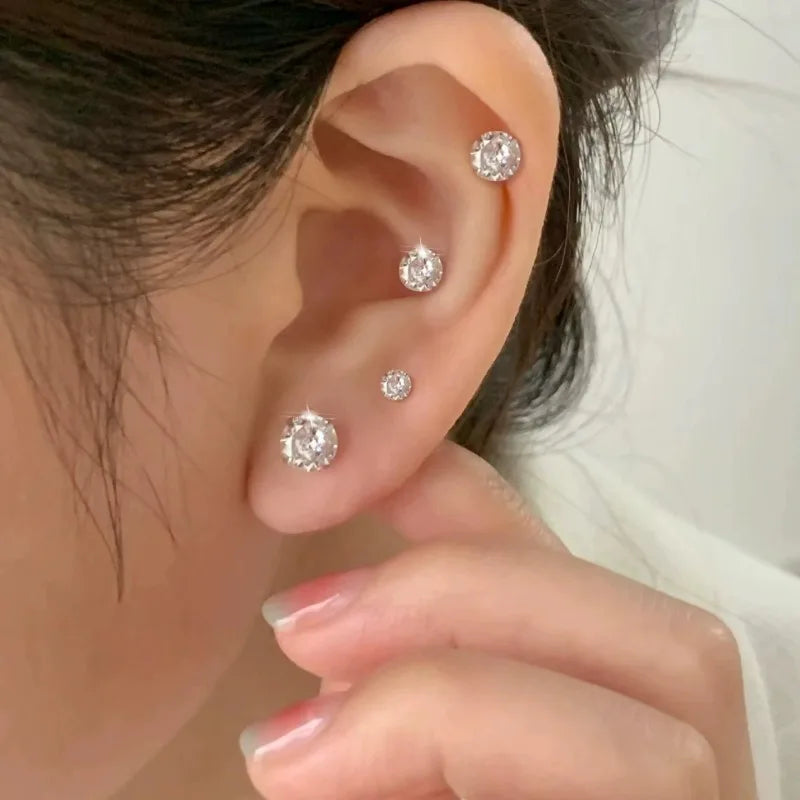 6-Prong Magnetic Clip-On Crystal Earrings – No Piercing, Adjustable Size