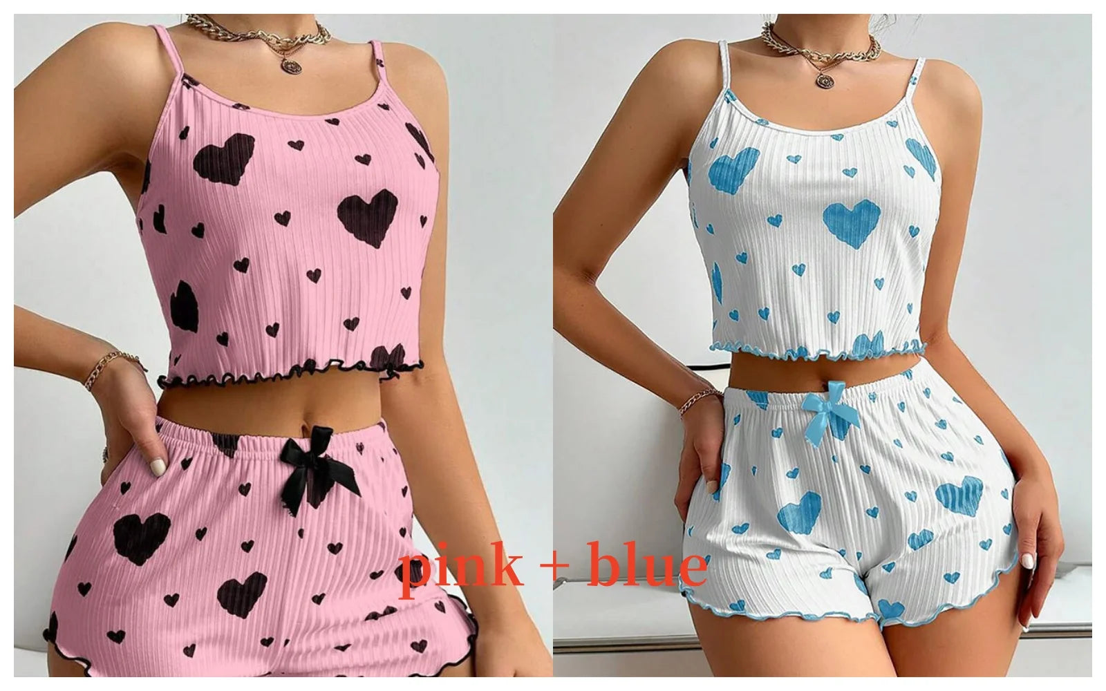 Women's 2-Piece Pajama Set – Tank Top & Shorts | Soft, Stretchy Sleepwear