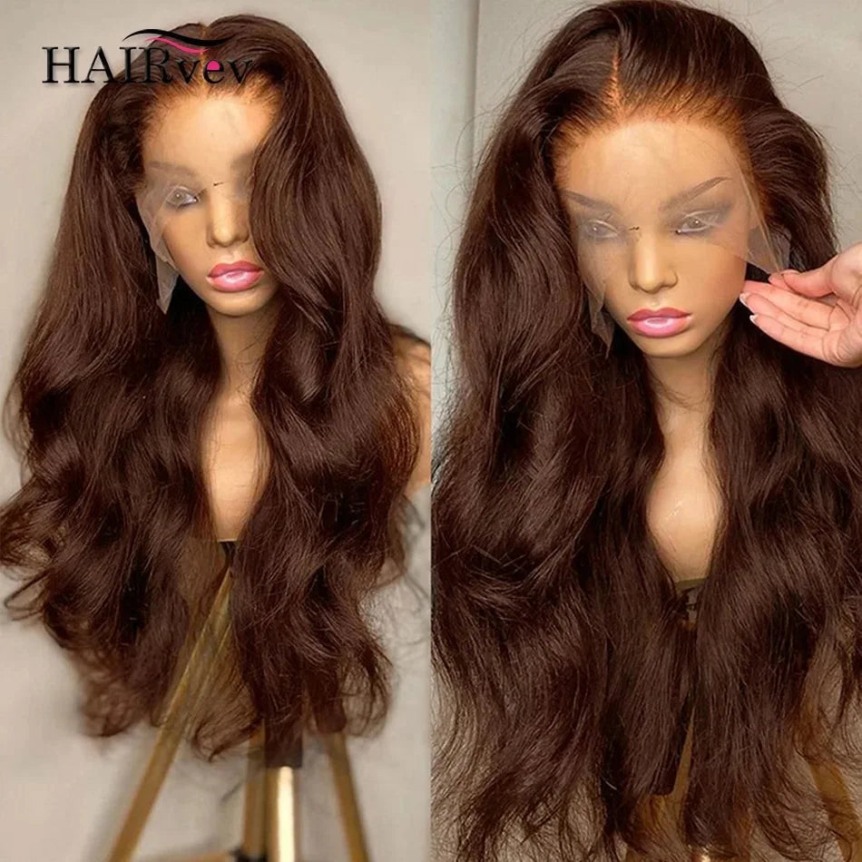 Chocolate Brown Body Wave Lace Front Wig – HD Lace | 4x4, 13x4, 13x6