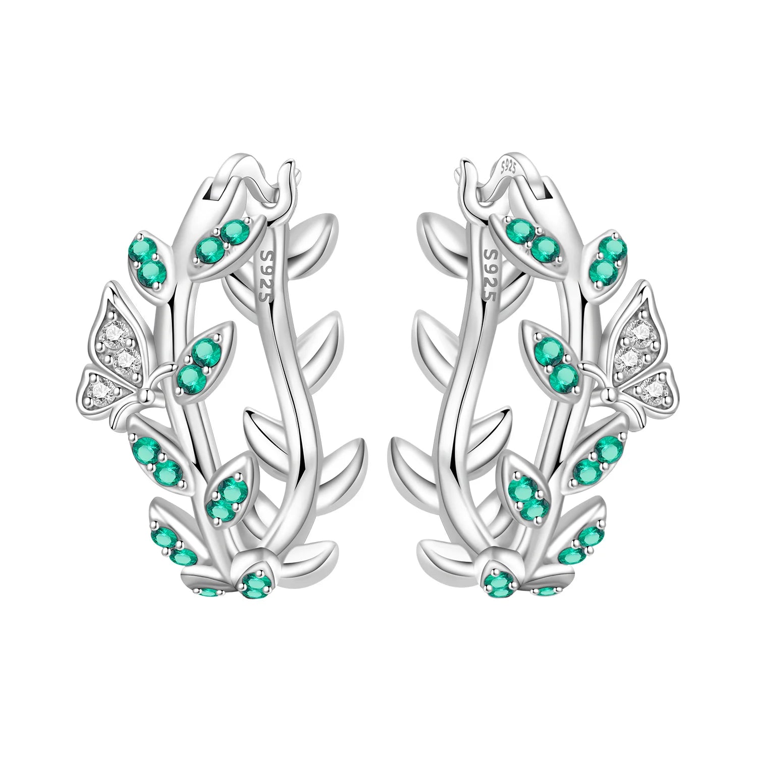 925 Sterling Silver Zircon Butterfly Drop Earrings – Women's Fine Jewelry
