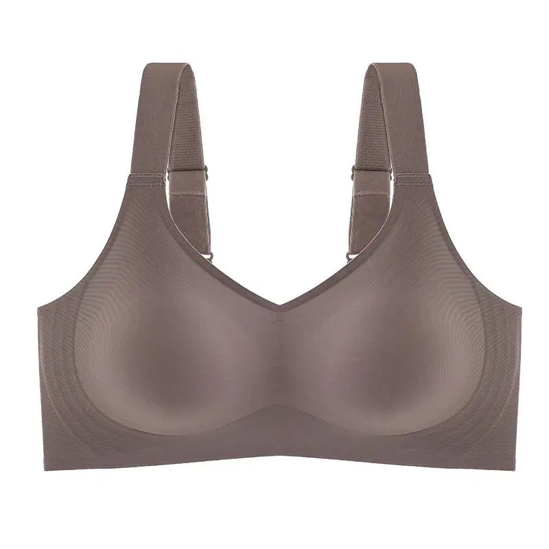 Women's Seamless Push-Up Bra – Wire-Free Molded Cup Deep V Adjustable Straps Plus Size