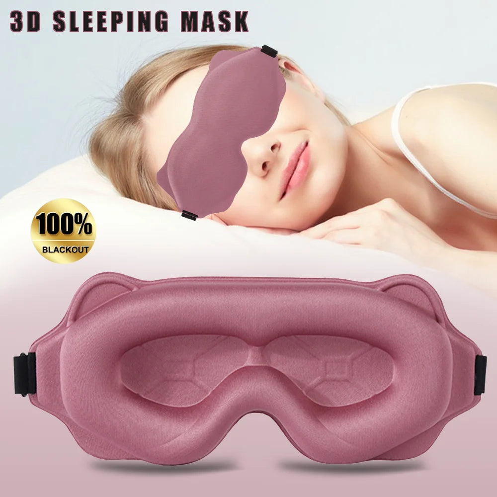 3D Contour Sleep Mask – Soft Padded Blackout Eye Mask