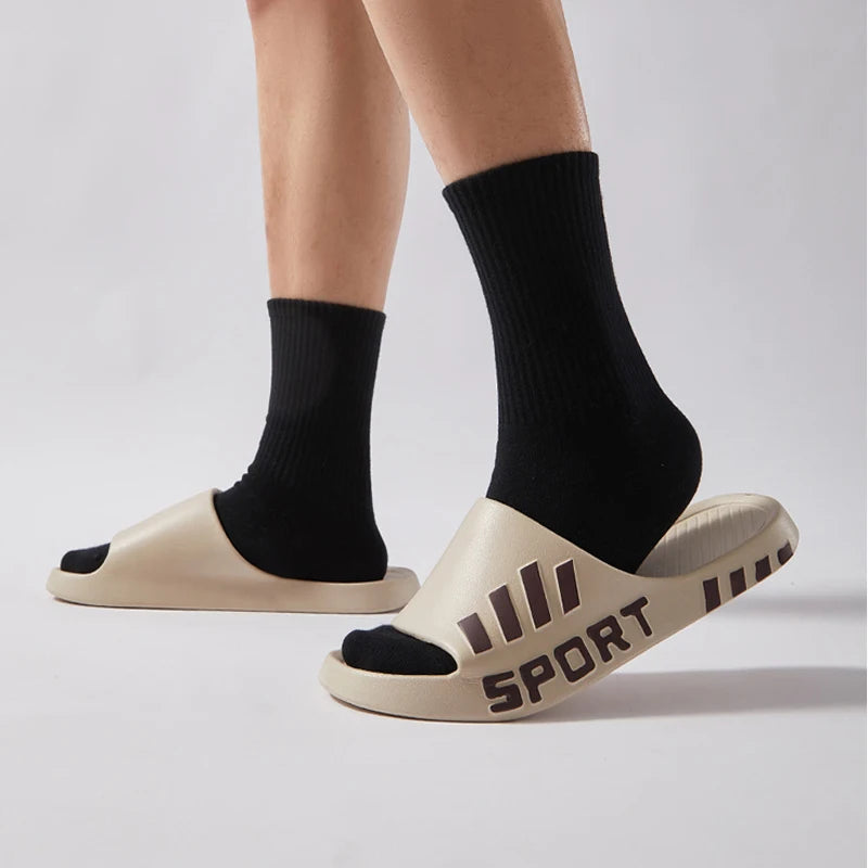 Pantuflas de Moda de Verano para Hombres, Sandalias de Interior y Exterior, Chanclas de Playa, Zapatillas Masculinas de Suela Gruesa, Deslizadores Antideslizantes de Verano para Ducha de Hombres