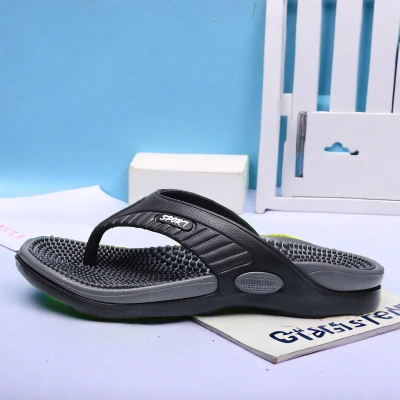 Men's Lightweight EVA Massage Sandals – Slip-On Flip Flops for Beach, Home & Outdoor