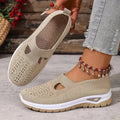 Zapatillas informales de punto sin cordones para mujer – Calzado ligero de suela suave para caminar