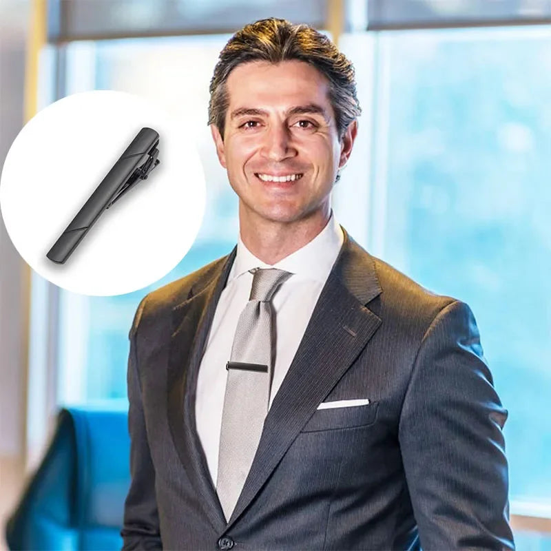 Slim Metal Tie Clip – Necktie Bar for Dress Shirts