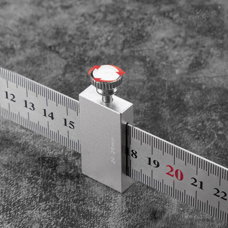 Woodworking Ruler Positioning Stop Block — Carbon Steel Marking Gauge