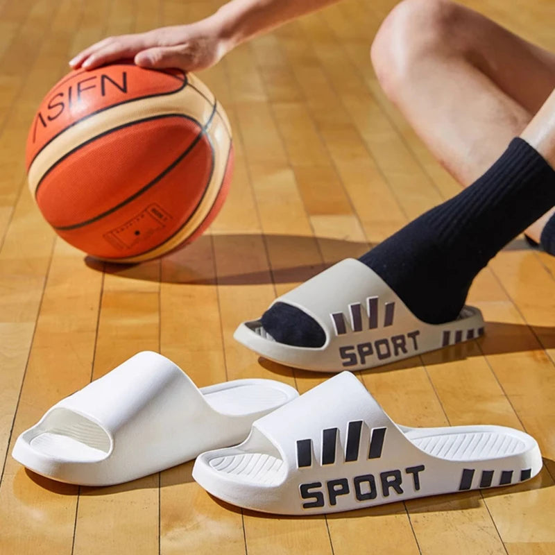 Pantuflas de Moda de Verano para Hombres, Sandalias de Interior y Exterior, Chanclas de Playa, Zapatillas Masculinas de Suela Gruesa, Deslizadores Antideslizantes de Verano para Ducha de Hombres