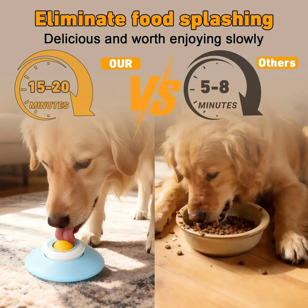 Anti-Slip Lick Bowl with Spinning Ball for Dogs & Cats