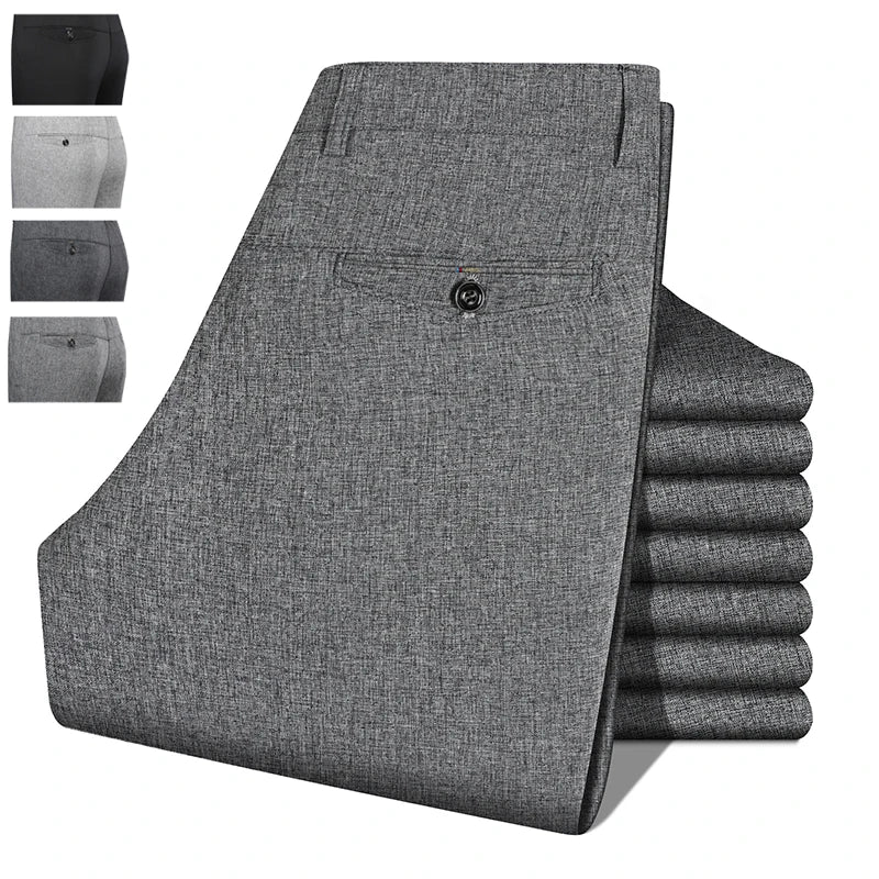 Men's Dress Straight Pants - Work Suit Trousers (29-40)