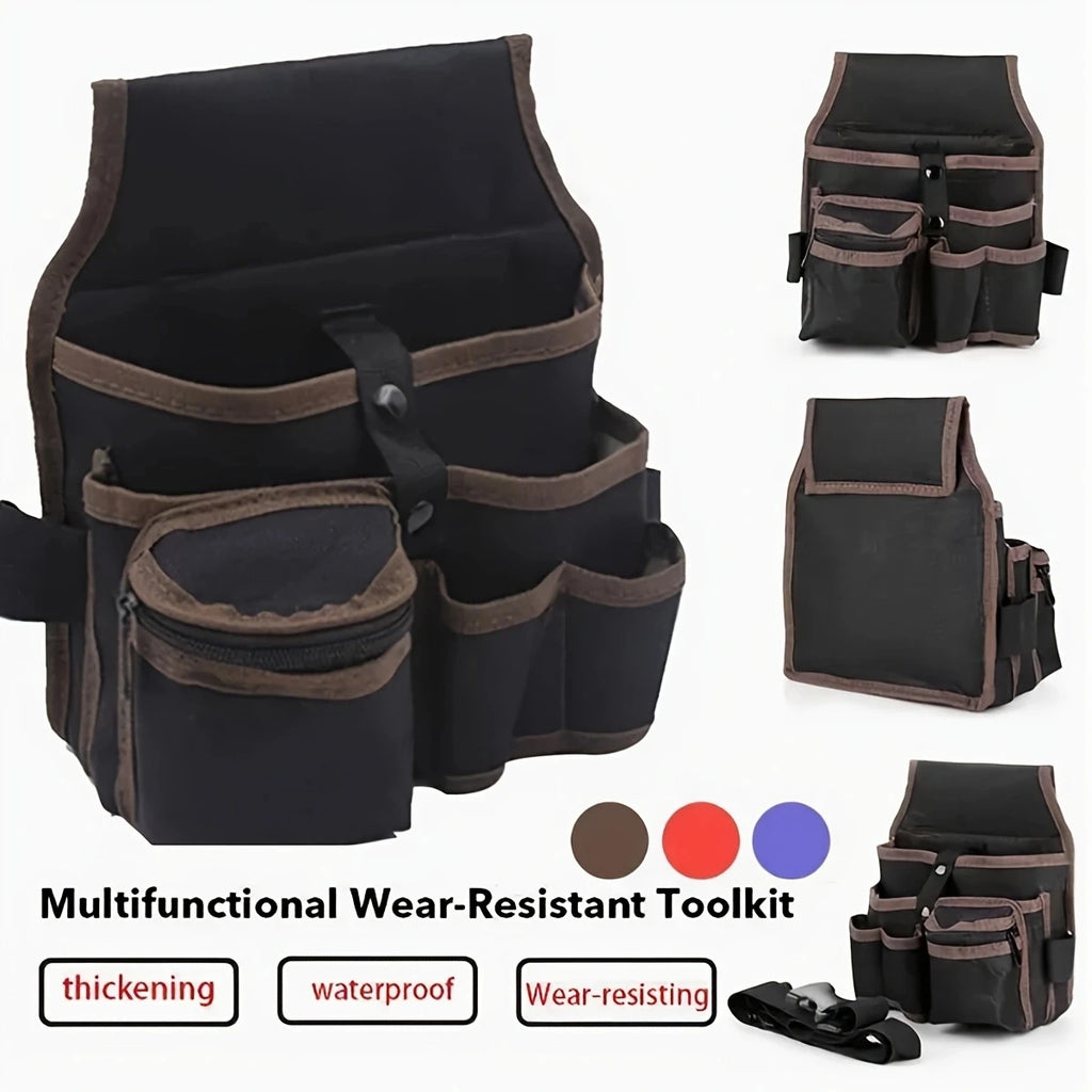 Electrician Tool Waist Bag — Nylon Belt Pouch for Hardware & Power Tools