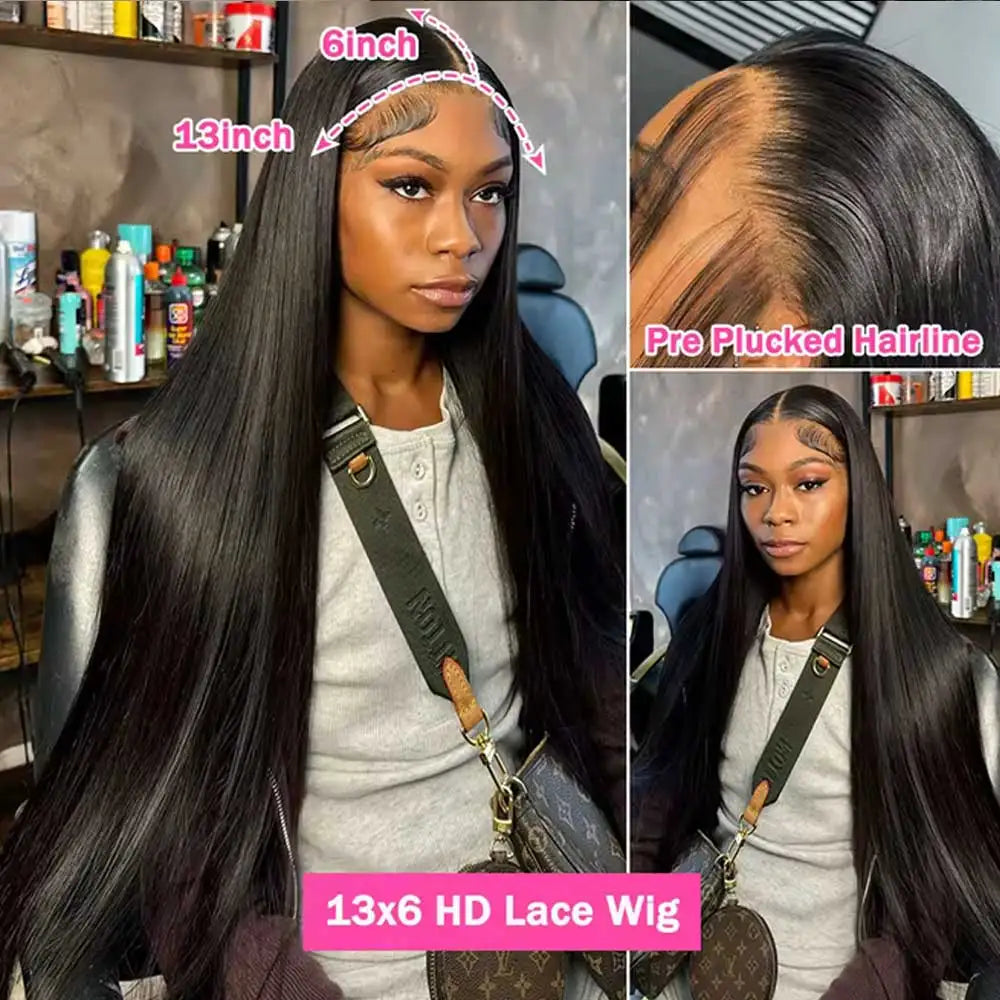 Straight Human Hair Lace Front Wig – Glueless HD Lace | 13x4, 13x6, 5x5