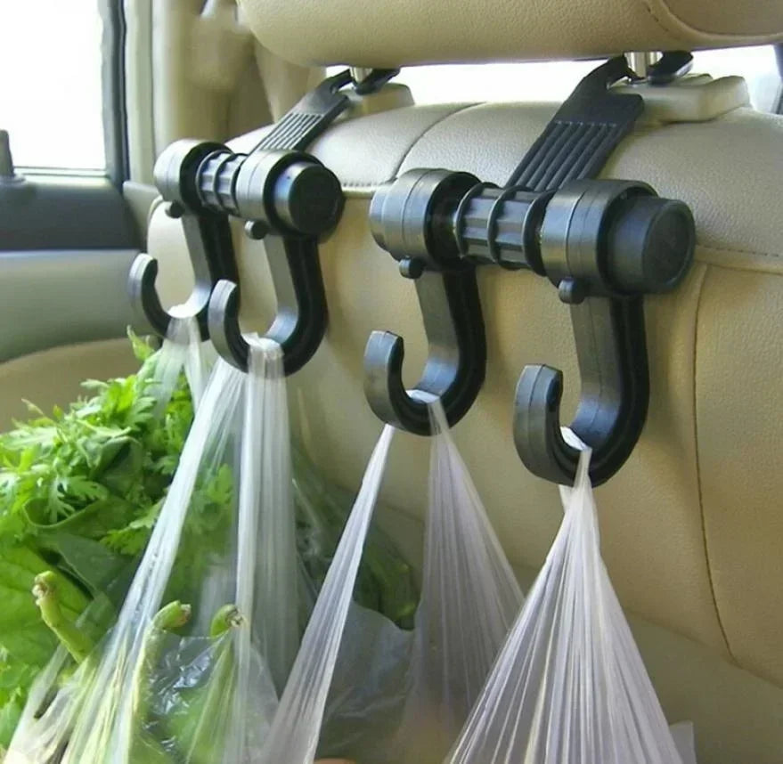 Car Seat Back Storage Hooks – Universal Headrest Hanger & Bag Holder | 2-Pack