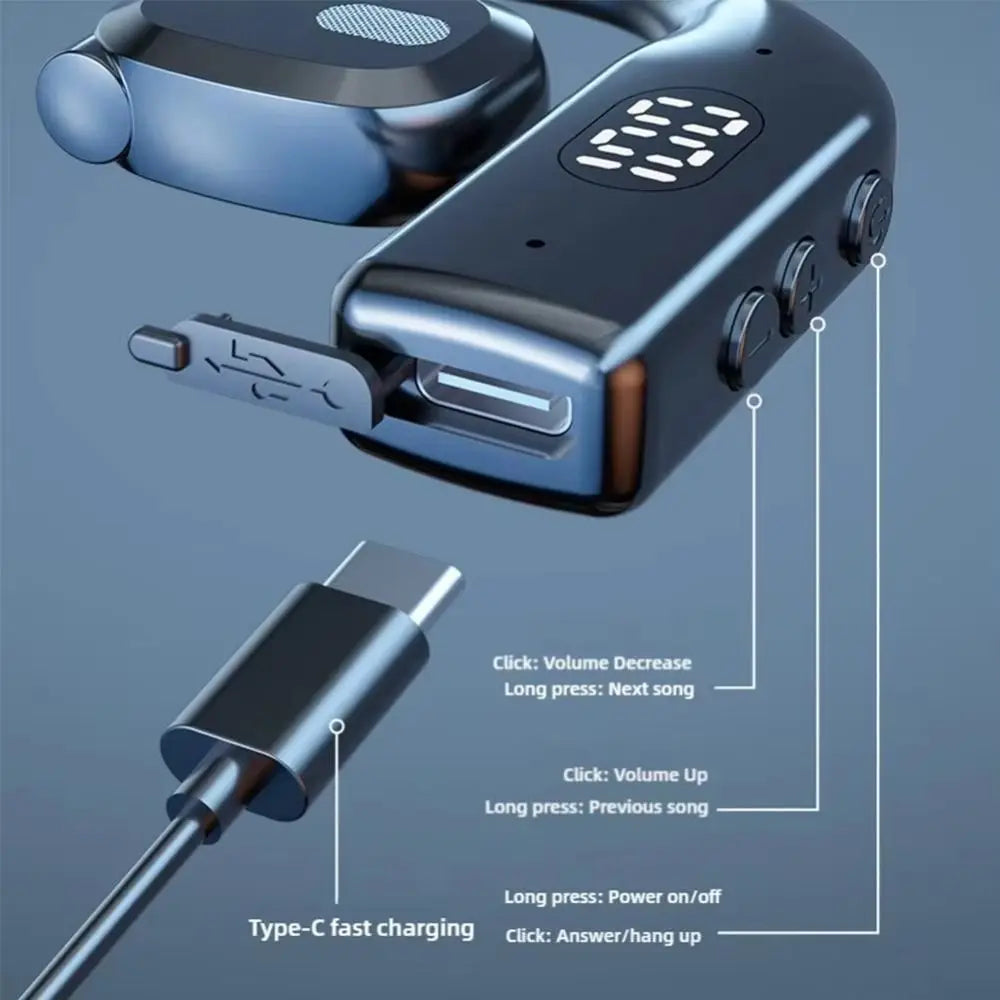 Bluetooth 5.4 Earhook Headset | Wireless Gaming & Business Headphones