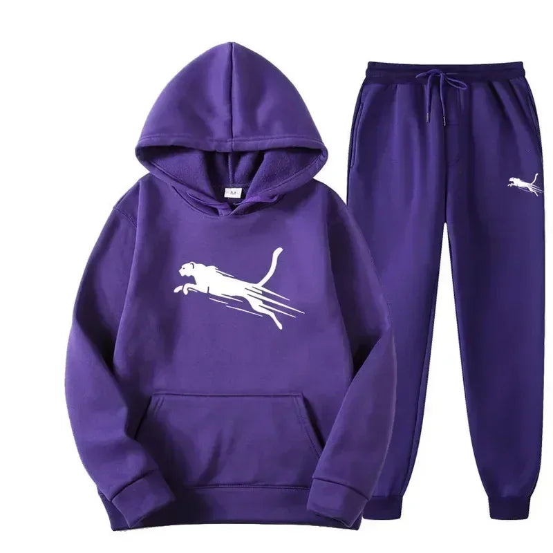 Printed Hoodie & Drawstring Pants Set