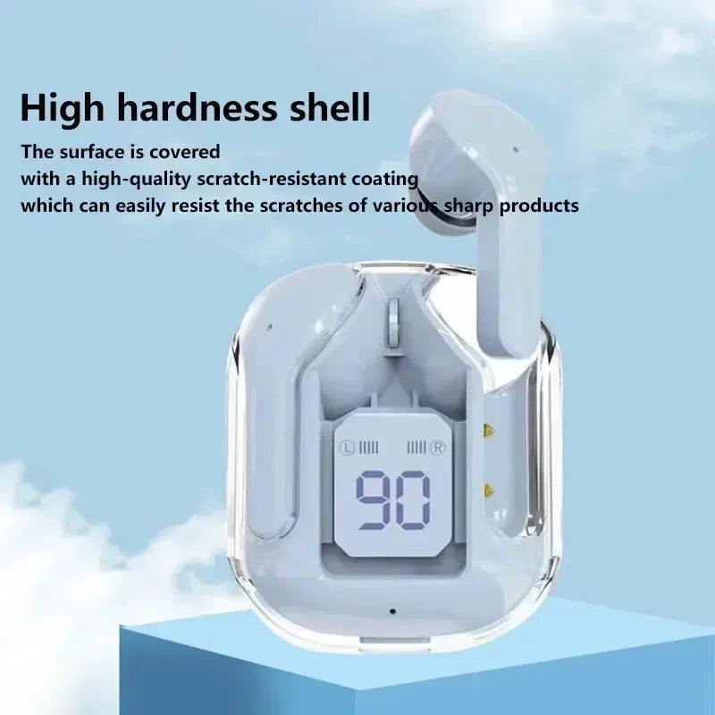 T2 Wireless Earbuds – Transparent Case, HiFi Sound, LED Display, Built-in Mic