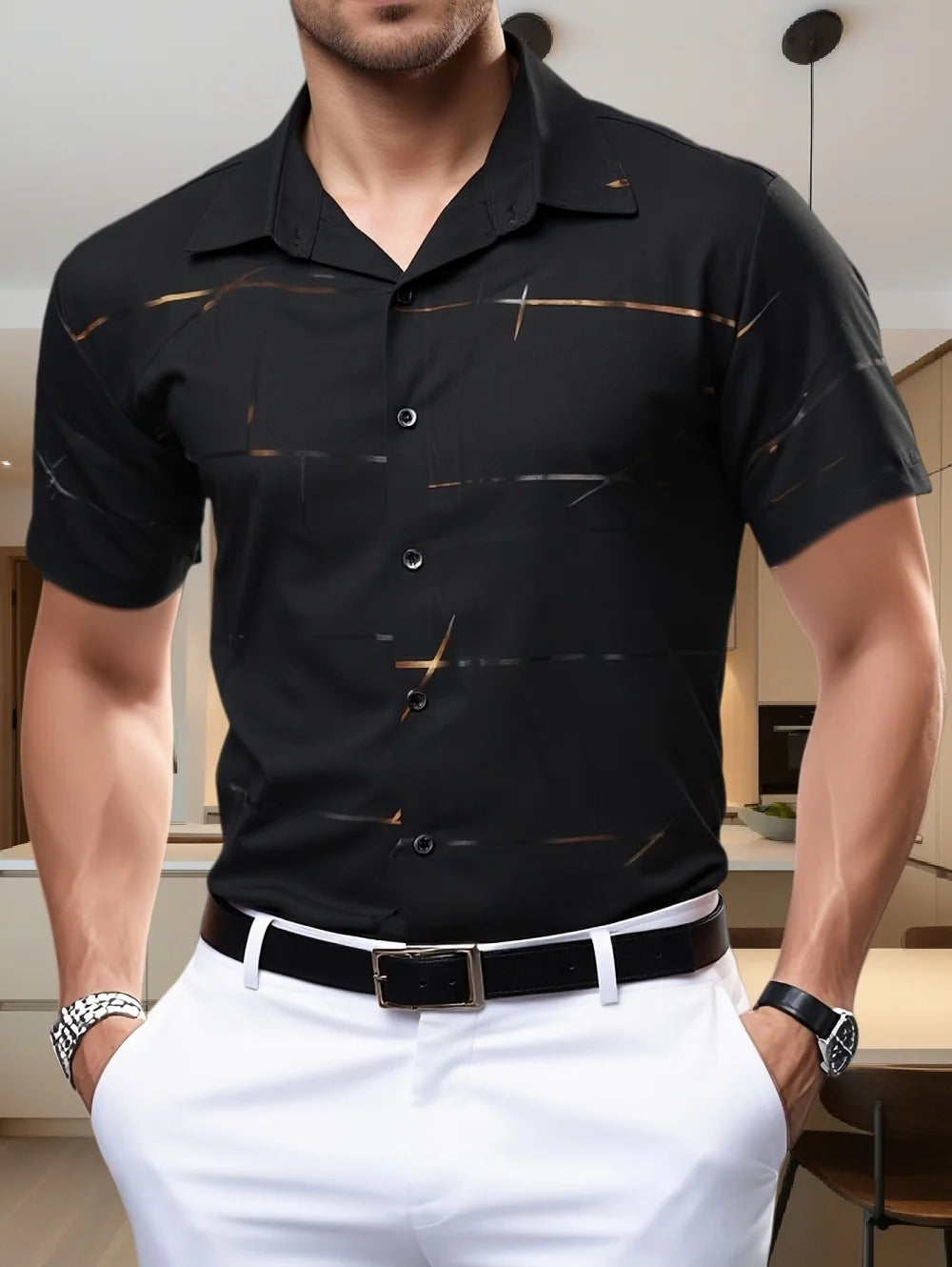 Men's Quick-Dry Short Sleeve Shirt - Loose Fit Casual (S-5XL)