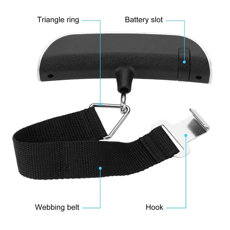 Portable Digital Luggage Scale — 50kg/110lb LCD Hanging Travel Scale