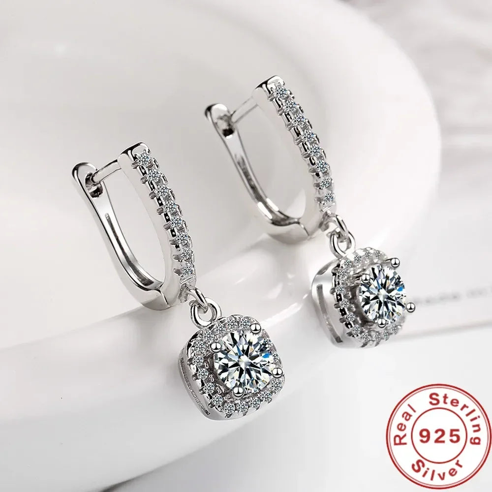 2CT Moissanite Huggie Hoop Earrings – 925 Sterling Silver Lab Diamond