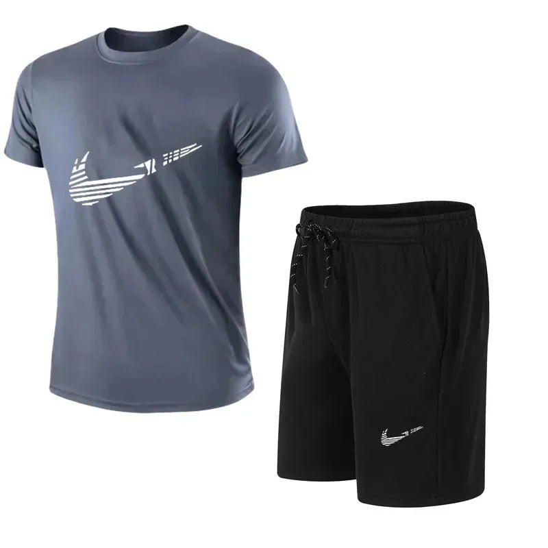 Men's Summer Tracksuit Set – T-Shirt & Shorts