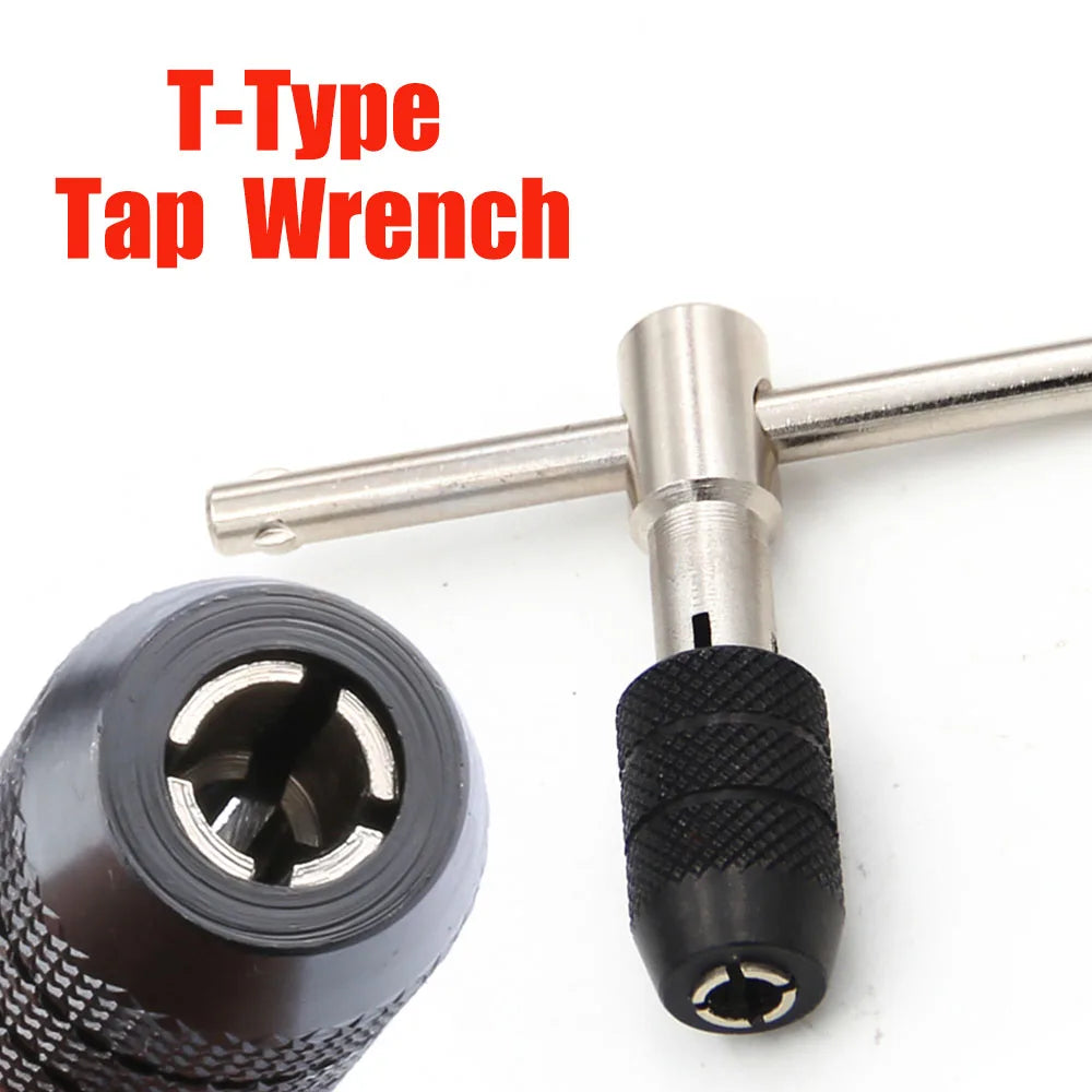 T-Type Hand Tap Wrench Set – M3 to M8 Thread Tapping Tool Kit