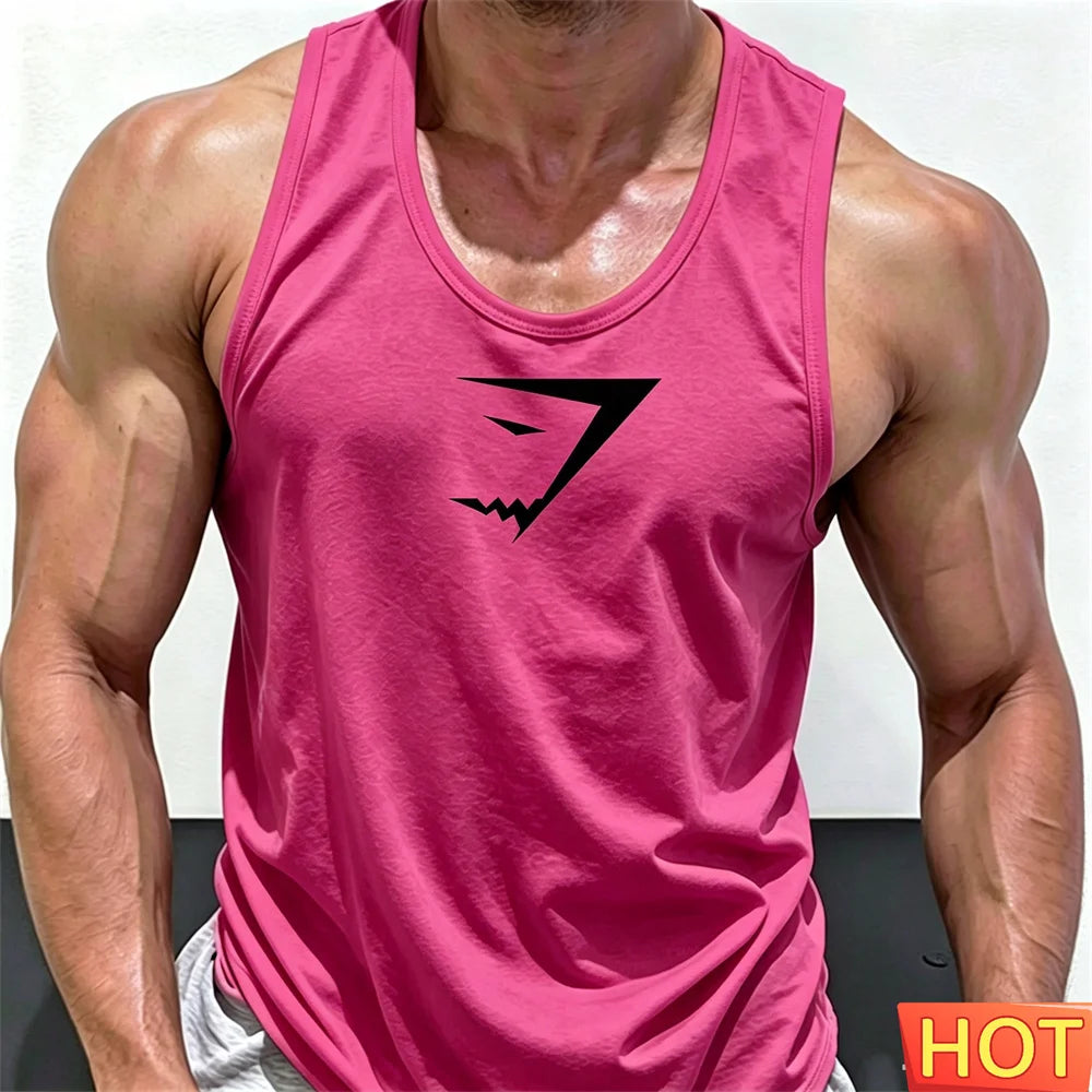 Men's Printed Gym Vest – Quick-Dry Sleeveless Sports Tank Top