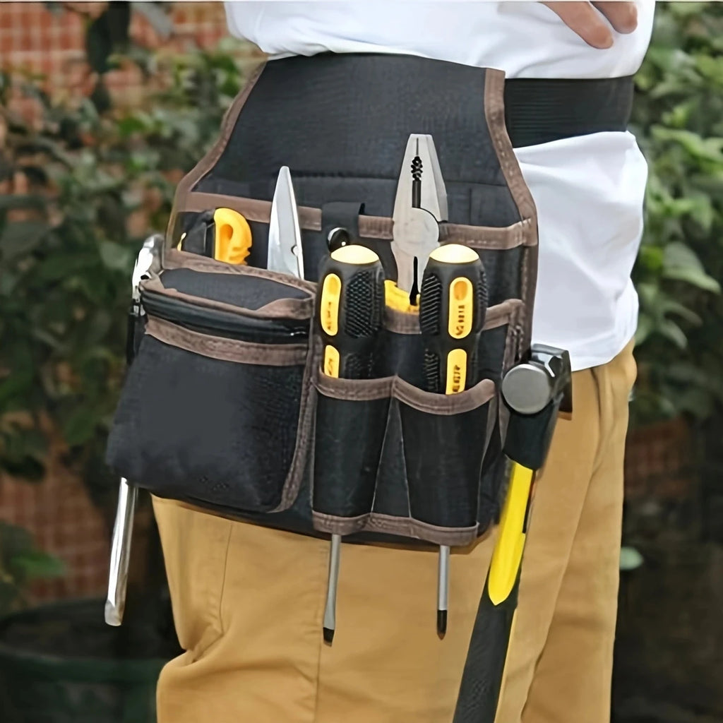 Electrician Tool Waist Bag — Nylon Belt Pouch for Hardware & Power Tools
