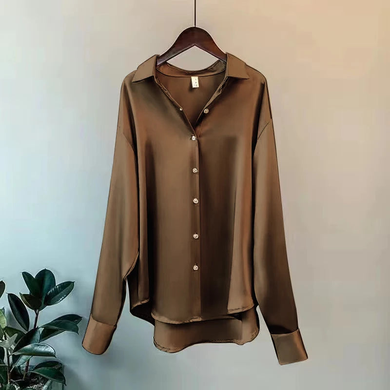 Women's Long Sleeve Button Blouse - Casual Office Shirt (S-4XL)