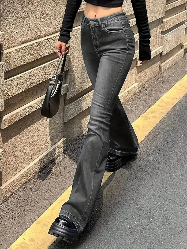 High-Waist Skinny Flare Jeans – 8 Colors