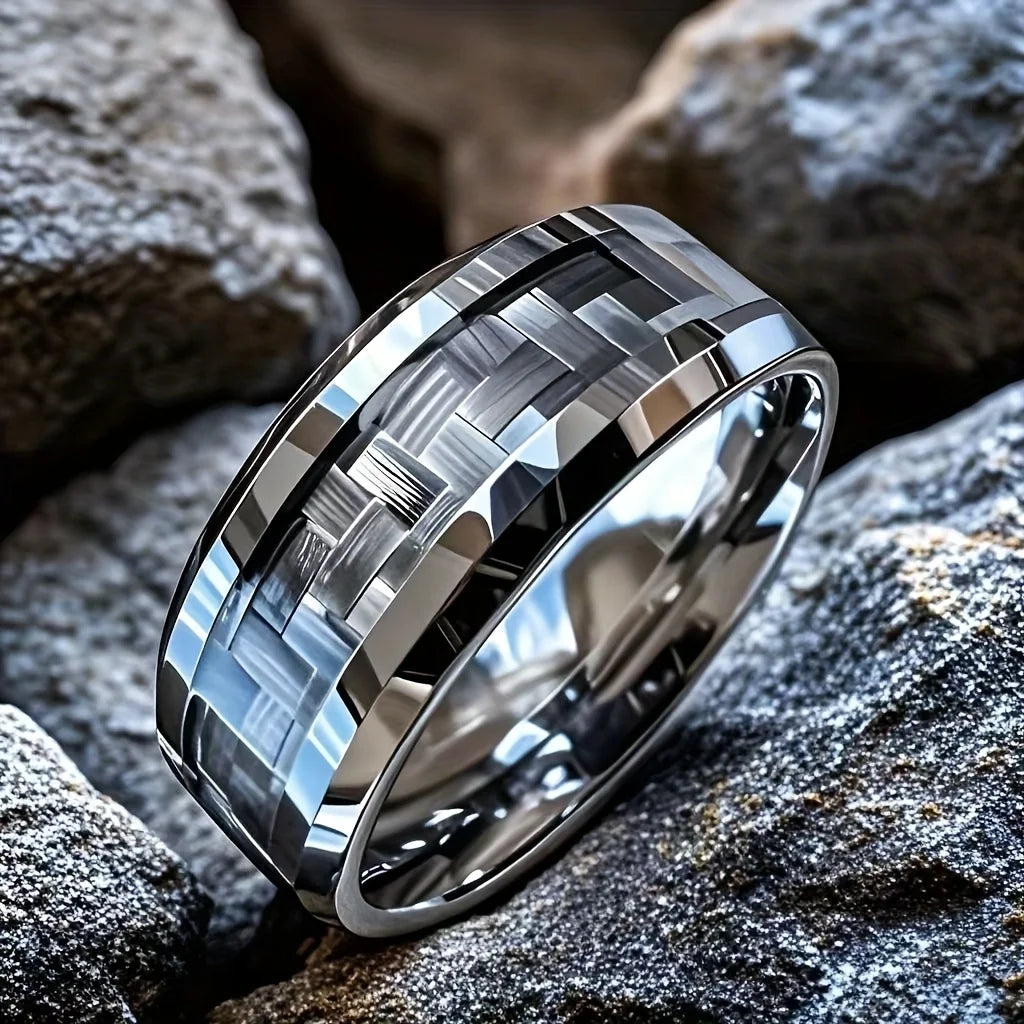 Cyberpunk 8mm Stainless Steel Ring | Gothic Punk Biker Jewelry for Men & Women