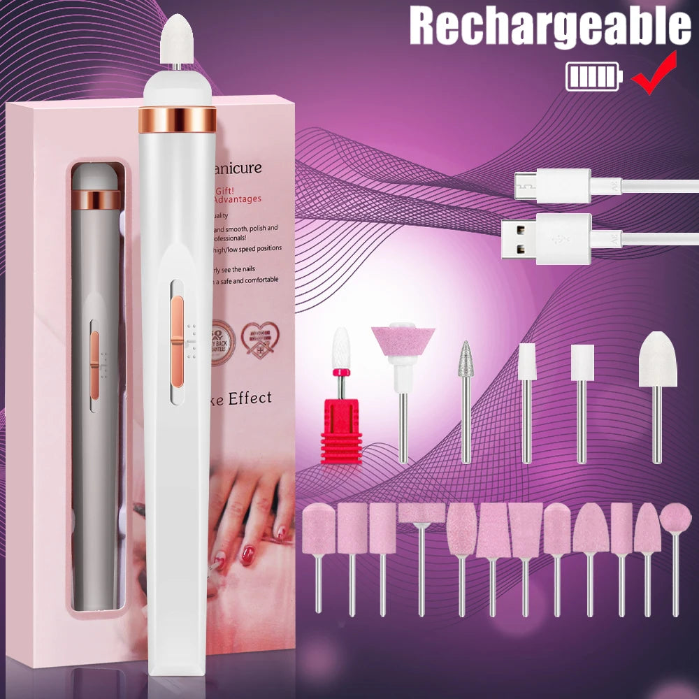 Electric Nail Drill Machine – USB Rechargeable