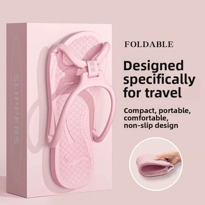 Foldable Travel EVA Flip Flops – Unisex Non-Slip Portable Slippers for Hotel, Beach & Home