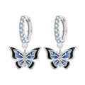 Pendientes de gota de mariposa con circonita de plata de ley 925 - Joyería fina para mujer